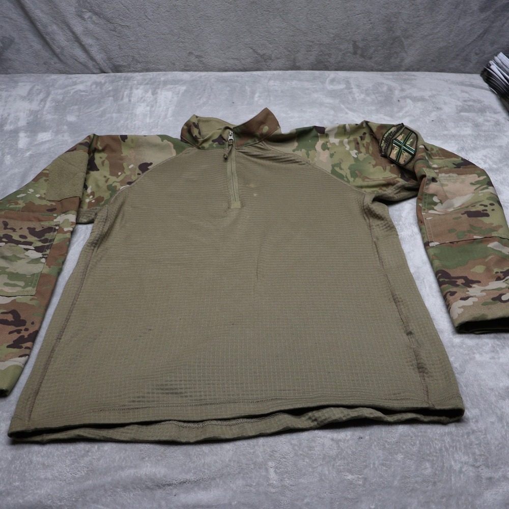 Propper Combat Shirt Mens Large Camo Fleece Tactical Military 1/2 Zip Patch